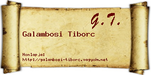 Galambosi Tiborc névjegykártya